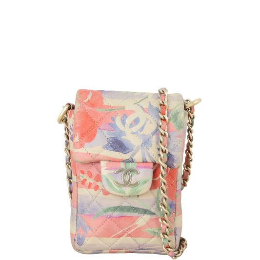 Chanel Phone Holder Watercolour Floral Handbag