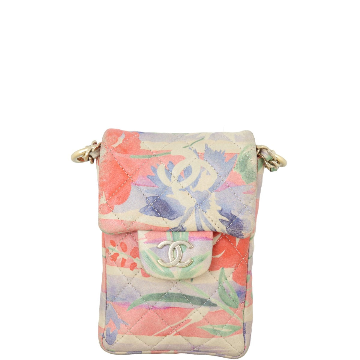Chanel Phone Holder Watercolour Floral Handbag