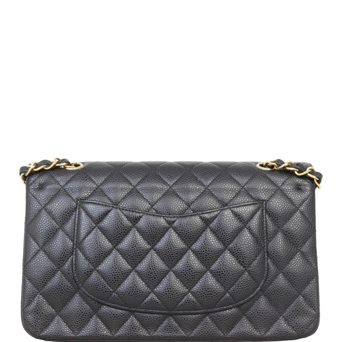Chanel Classic Double Flap Caviar Hardware Handbag Black Gold