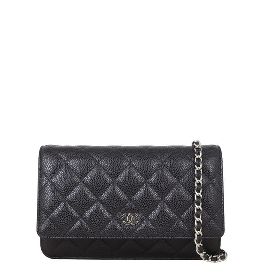Chanel Classic Wallet on Caviar Handbag Black Chain