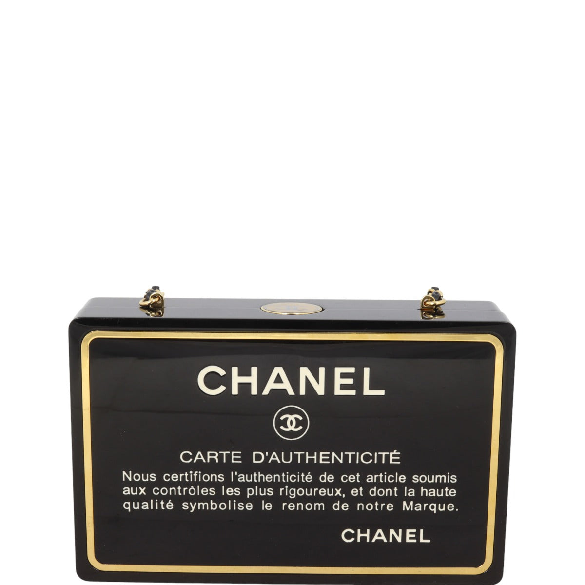 Chanel Card Minaudiere Bag Plexiglass Chain Handbag