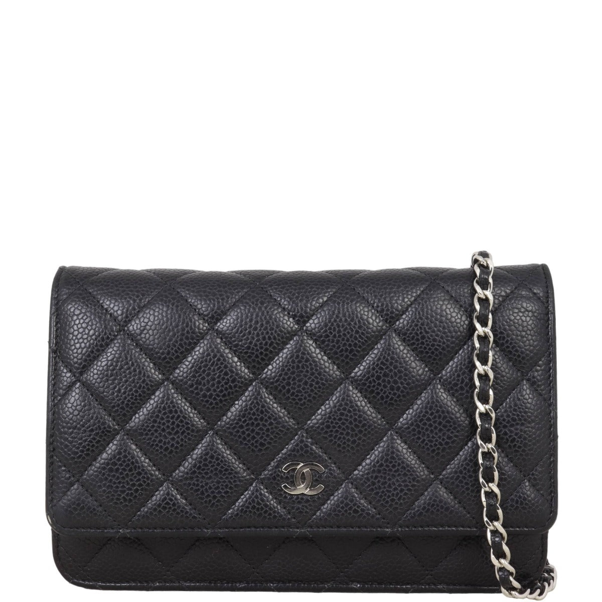 Chanel Classic Wallet on Hardware Handbag Silver Chain