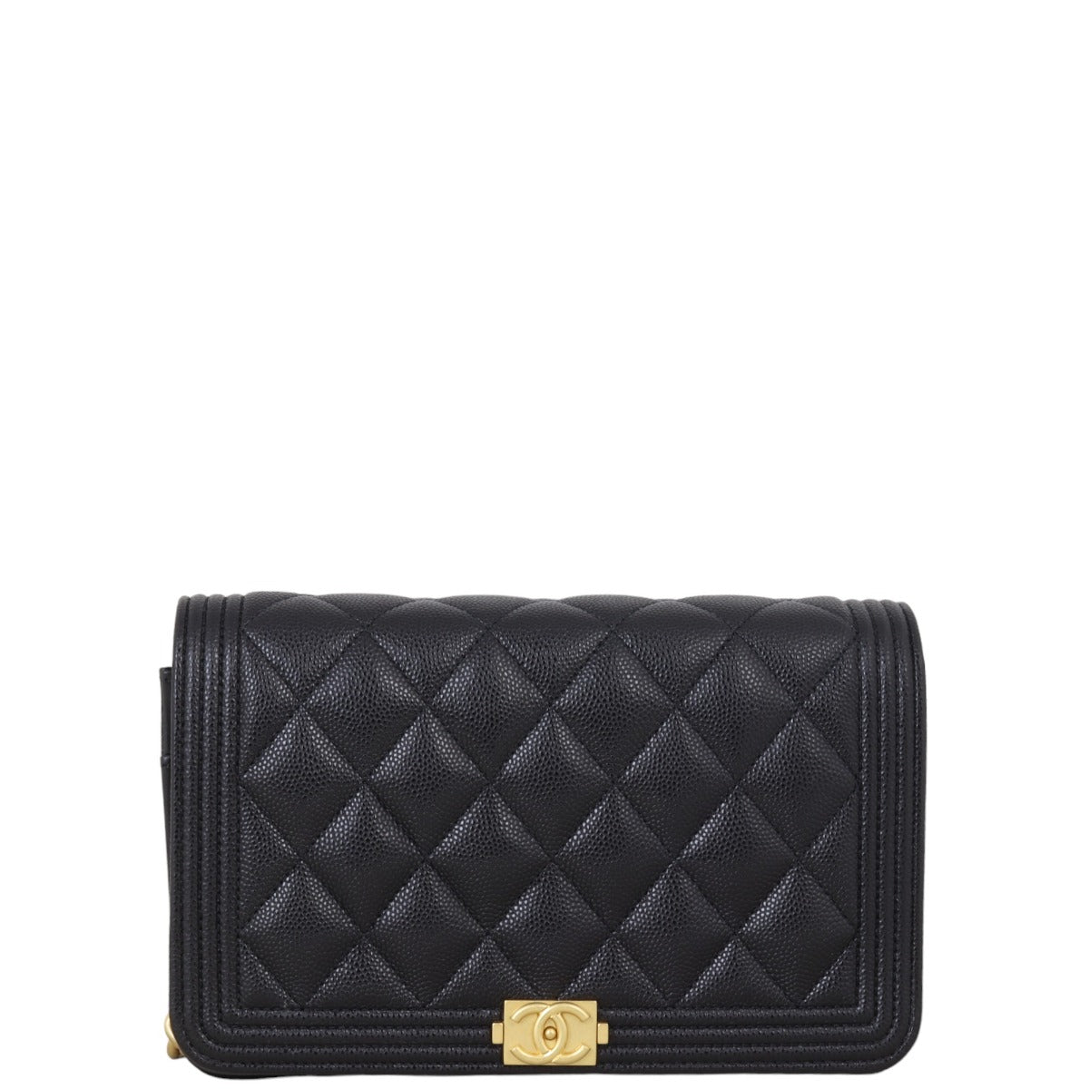Chanel Boy Wallet on Handbag Black Chain