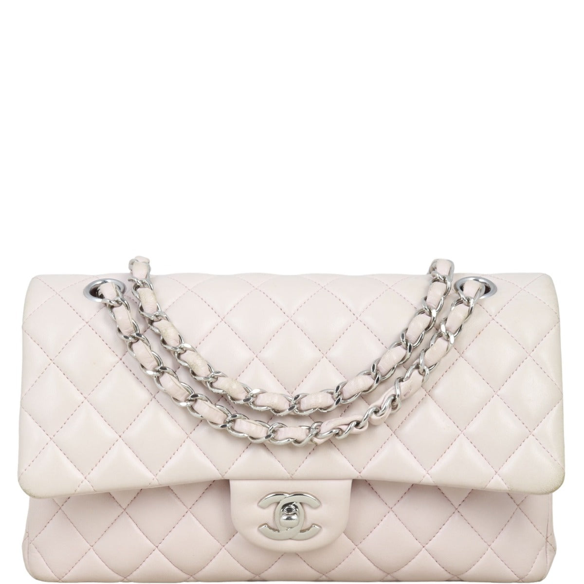 Chanel Classic Double Pale Handbag Pink Medium