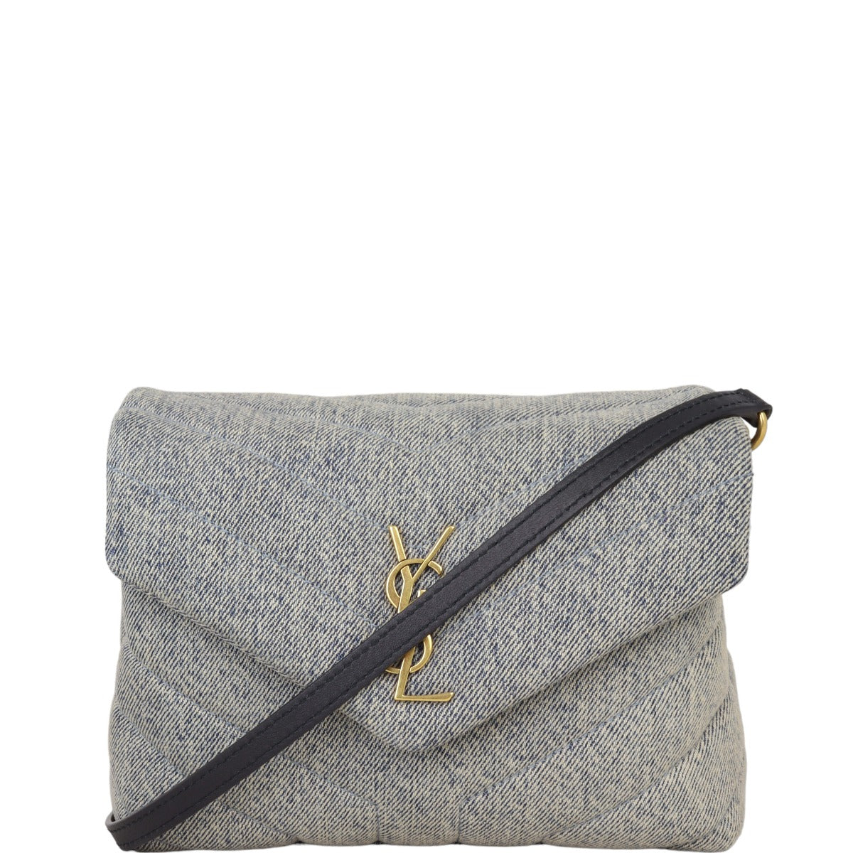 YSL Saint Laurent Toy Loulou Crossbody Bag Denim