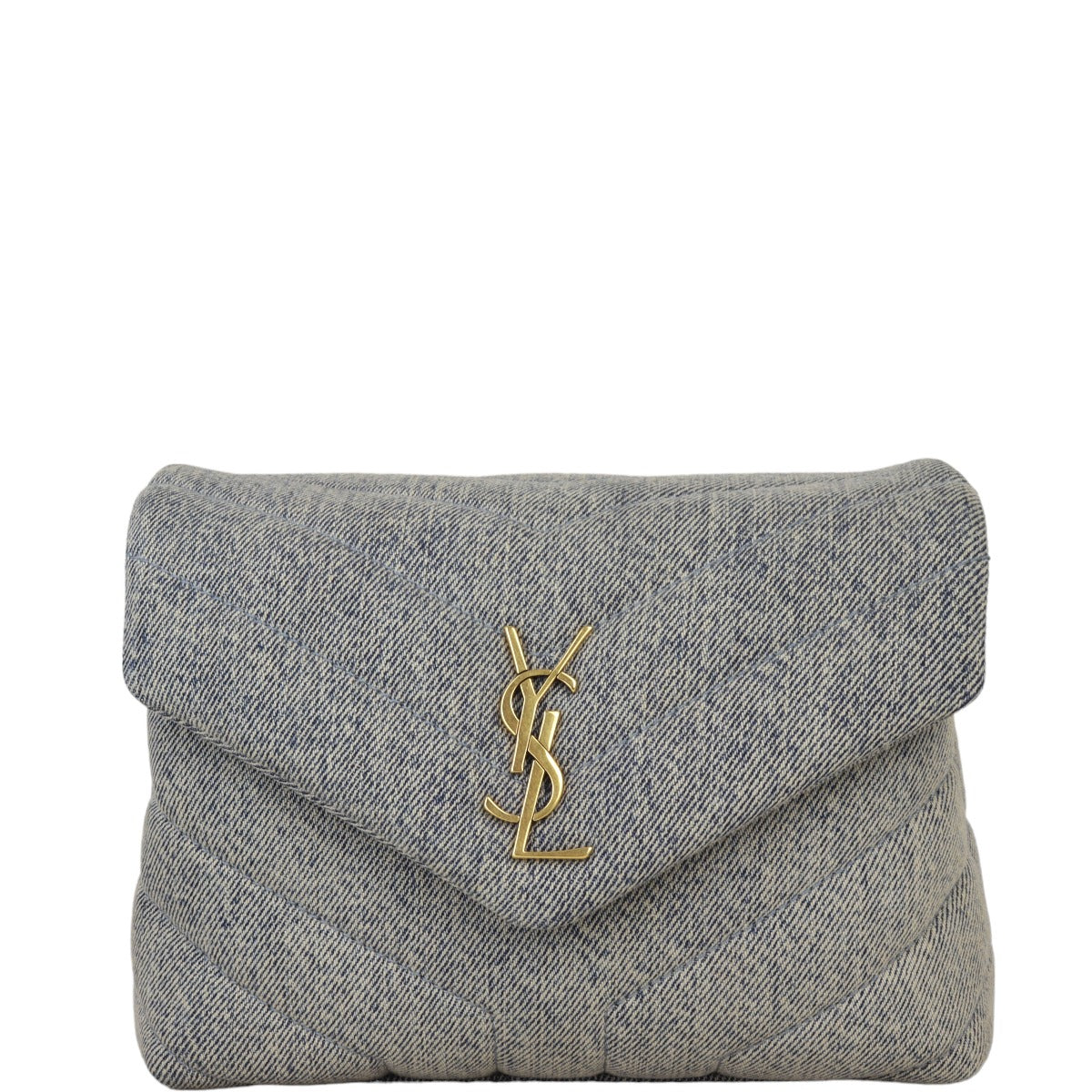 YSL Saint Laurent Toy Loulou Crossbody Bag Denim