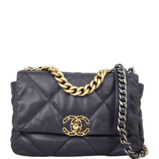 Chanel 19 Bag Navy Medium Flap Handbag