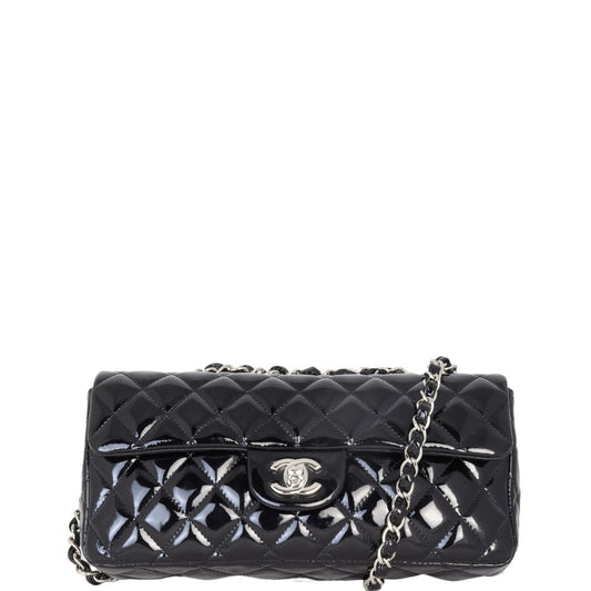 Chanel East West Bag Patent Flap Handbag