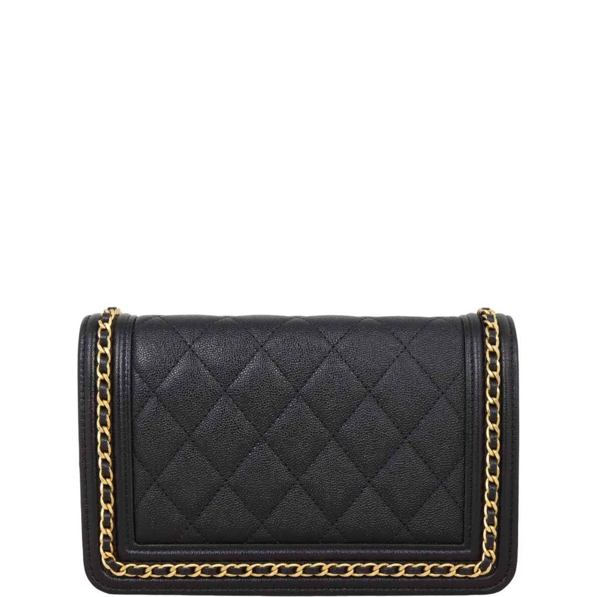 Chanel Around Boy Wallet on Handbag Black Chain