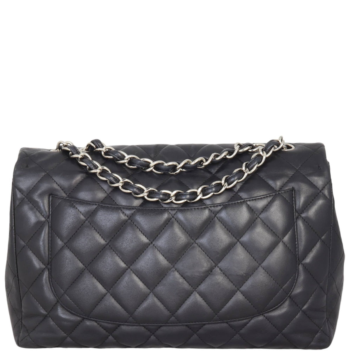 Chanel Classic Single Jumbo Lambskin Handbag Black Flap