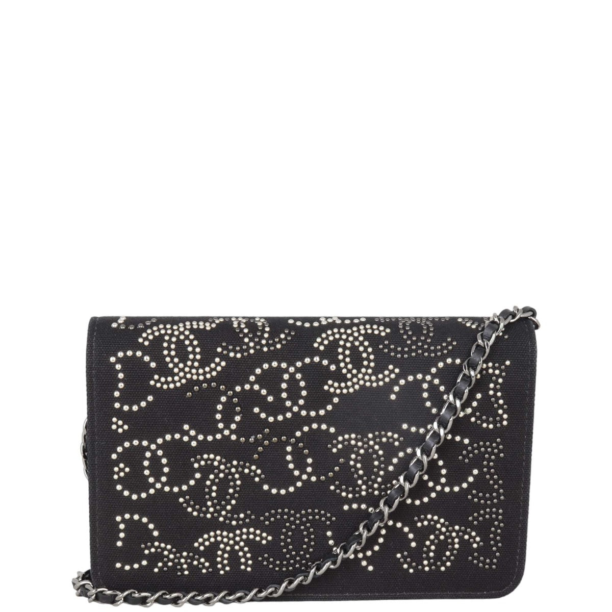 Chanel Paris-Shanghai Wallet on Studded Handbag Canvas Chain