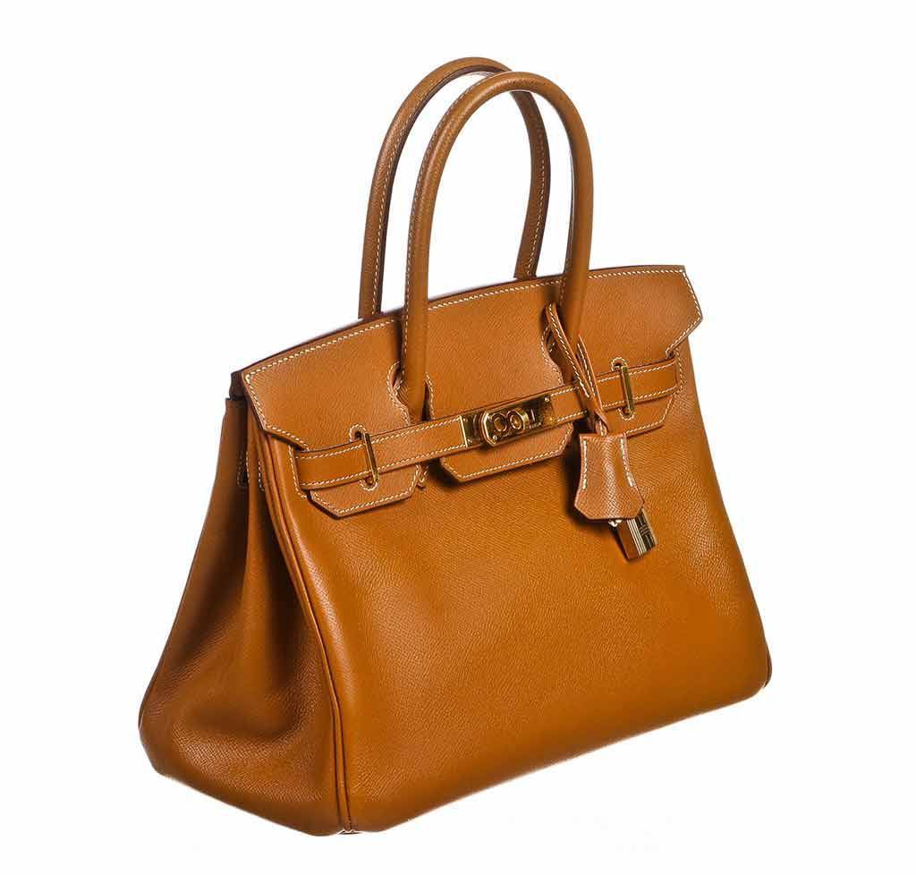Hermes Birkin Epsom Handbag Gold Travel Bag