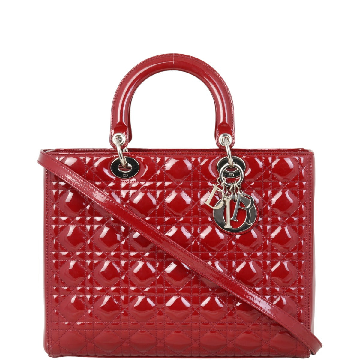 Dior Crossbody Bag Lady 7 Patent Large Shoulder Bag