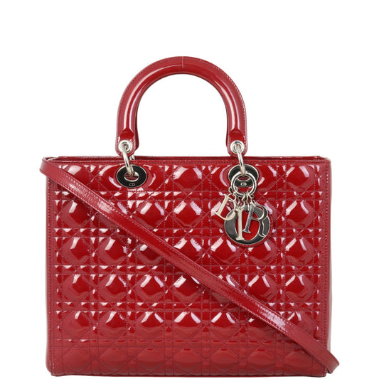 Dior Crossbody Bag Lady 7 Patent Large Shoulder Bag