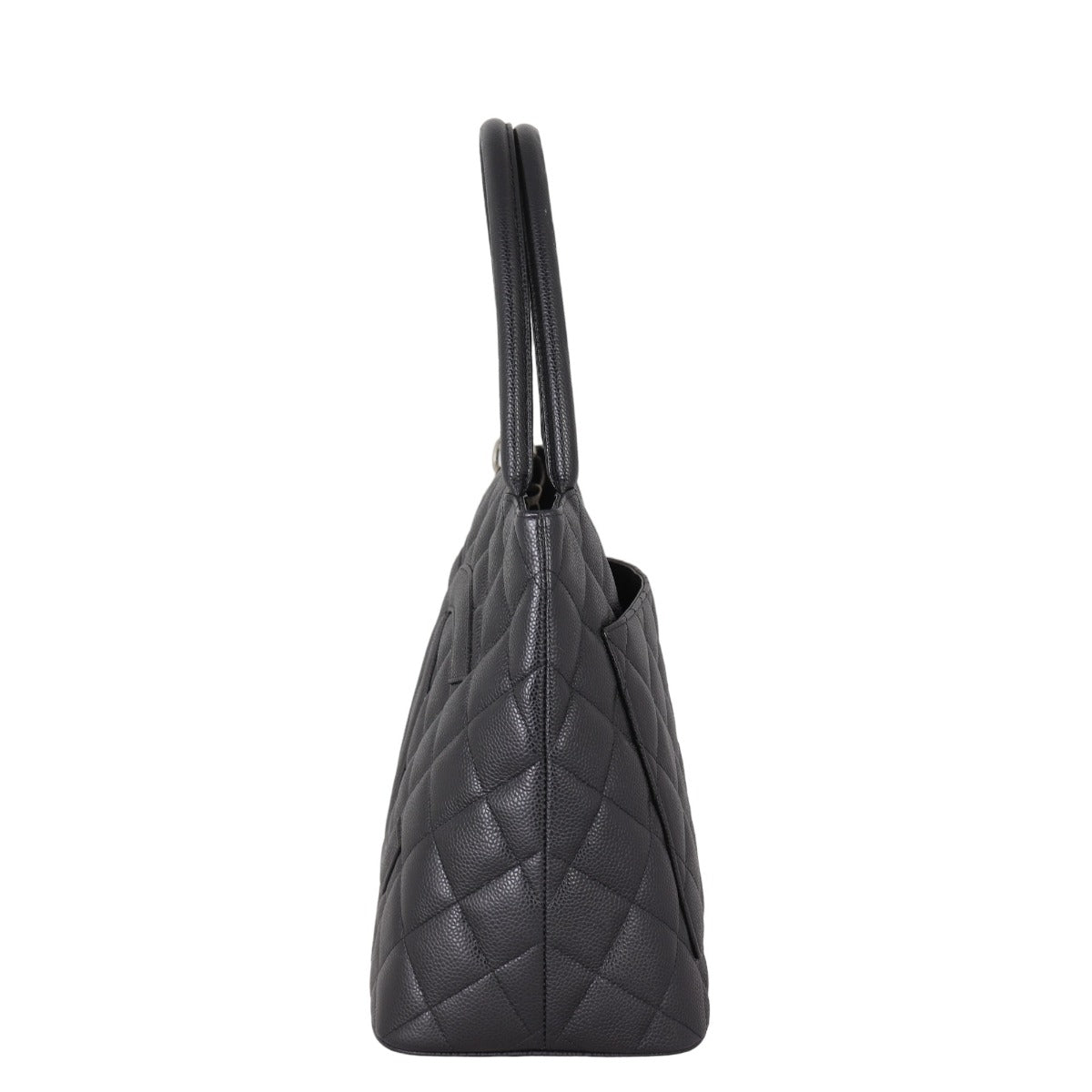 Chanel Medallion Tote Zip Silver Tote Bag