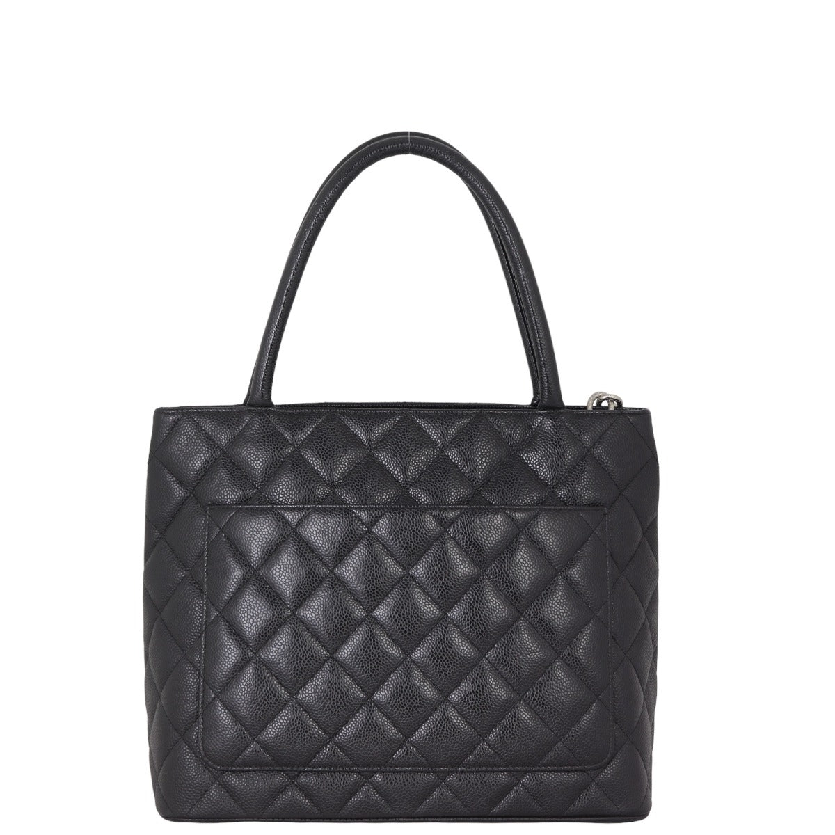 Chanel Medallion Tote Zip Silver Tote Bag