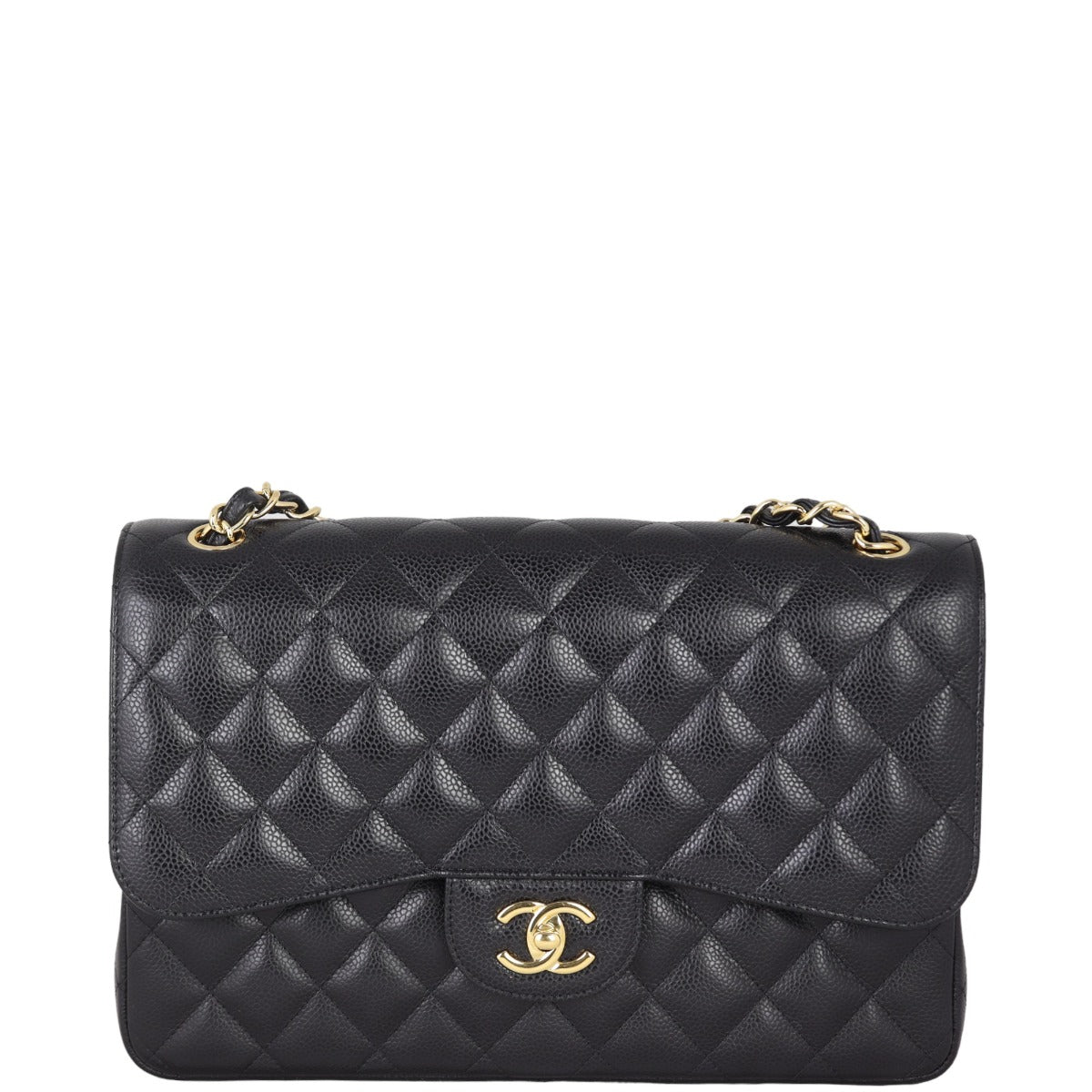 Chanel Classic Double Jumbo GHW Handbag Black Flap