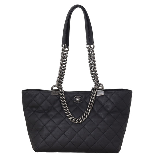 Chanel Shopping In Chains Tote Quilted Black Shoulder Bag