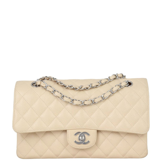 Chanel Classic Double 12 Series Handbag Beige Medium