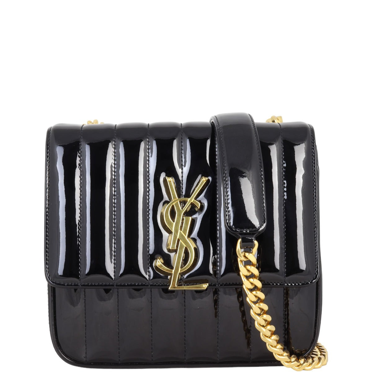YSL Saint Laurent Vicky Patent Travel Bag Medium