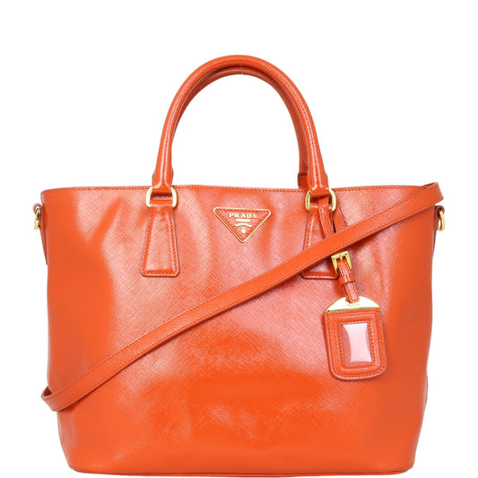 Prada Tote Bag Vernice Lux Tote 2 Saffiano Orange Large