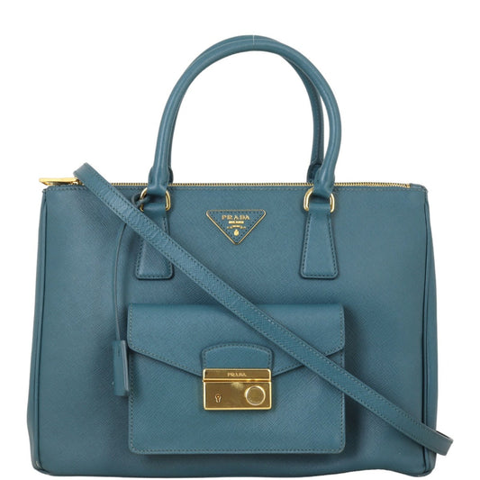 Prada Saffiano Lux Galleria Double Zip Pocket Tote Medium Tote Bag