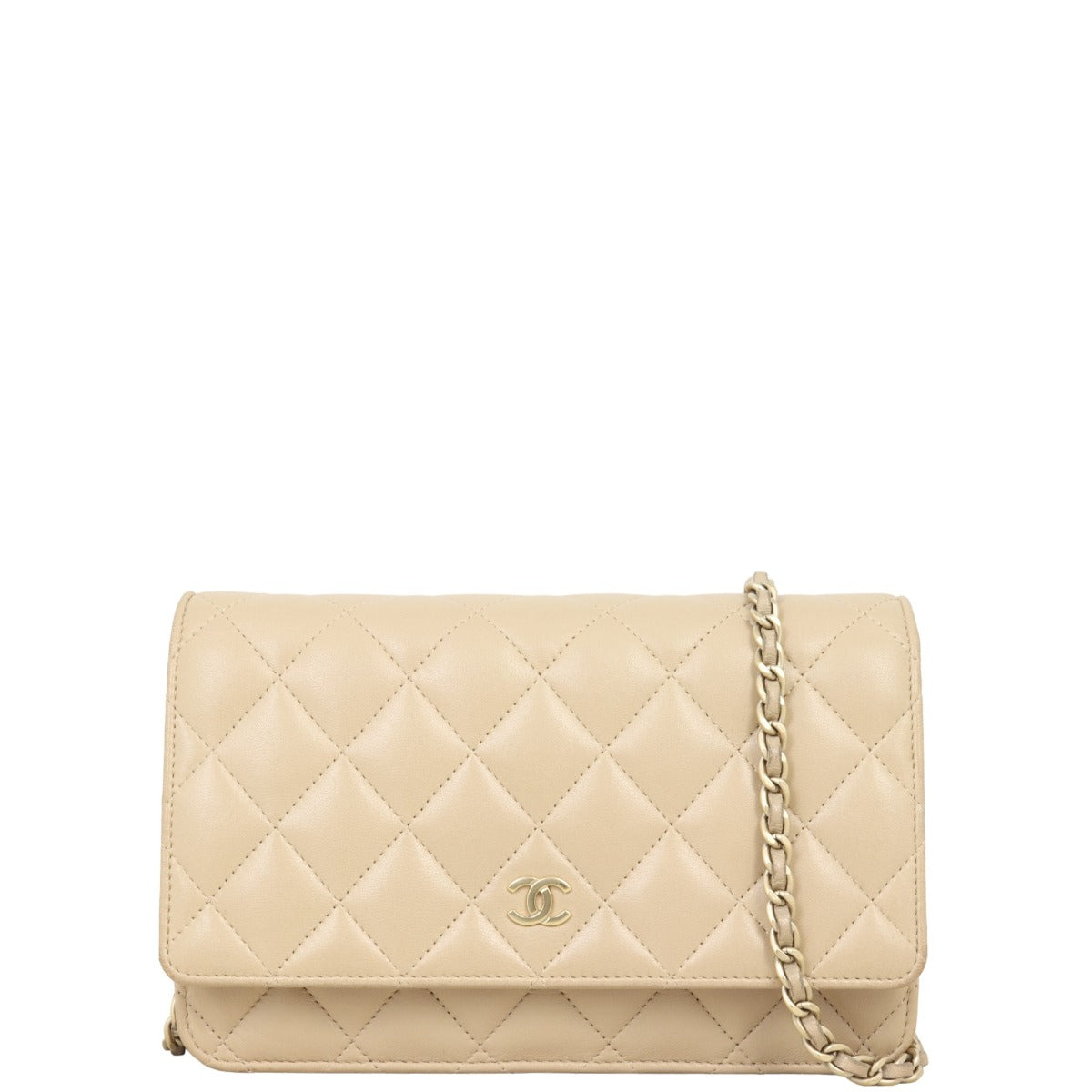 Chanel Classic Wallet on Handbag White Chain