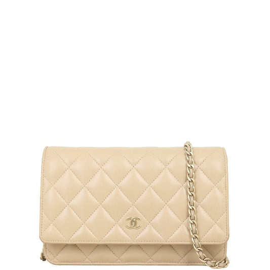 Chanel Classic Wallet on Handbag White Chain