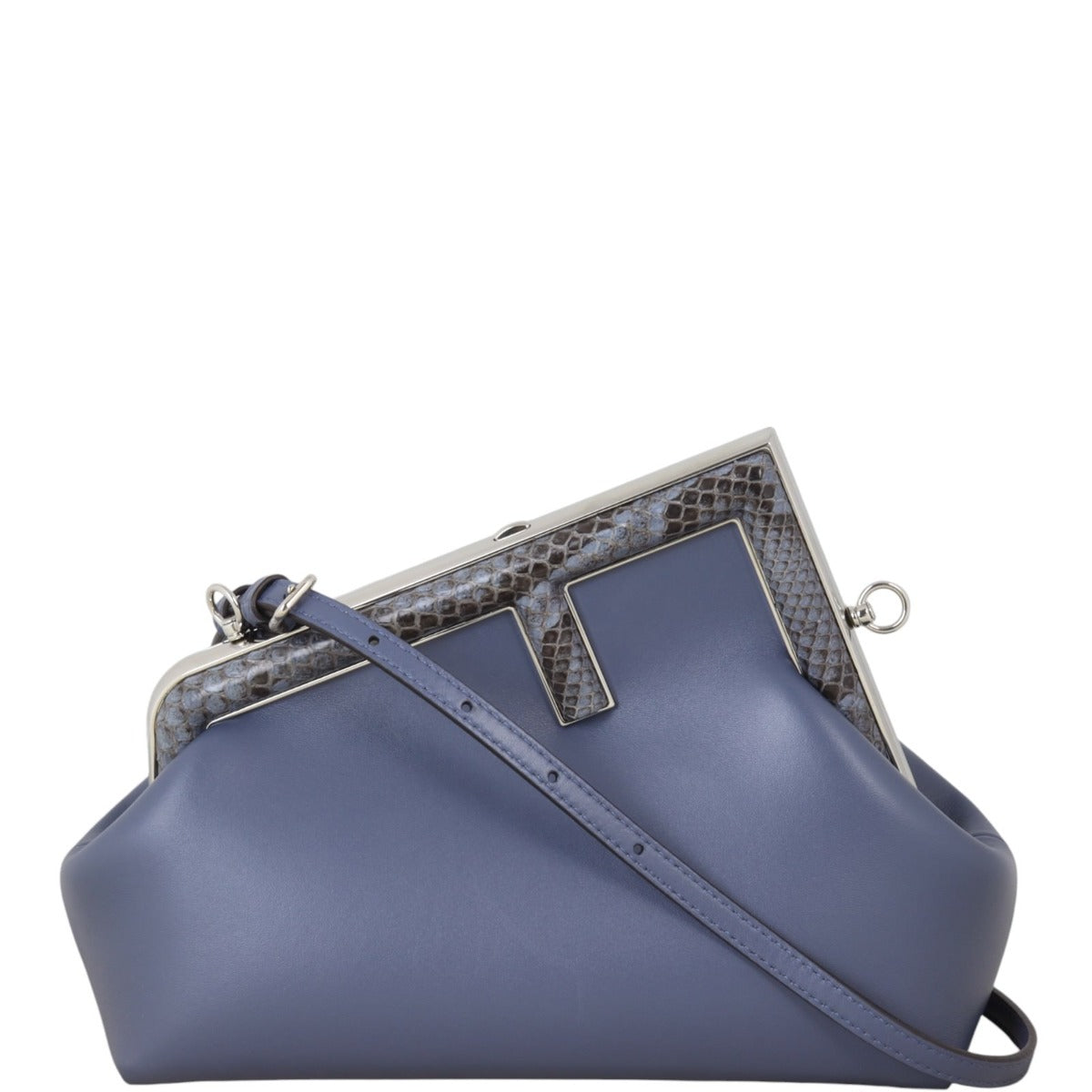 Fendi First Clutch With Strap Python Trim Small Shoulder Bag