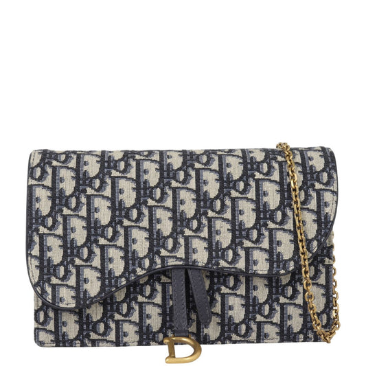 Dior Crossbody Bag Saddle Pouch Wallet on Oblique 2 Chain Shoulder Bag