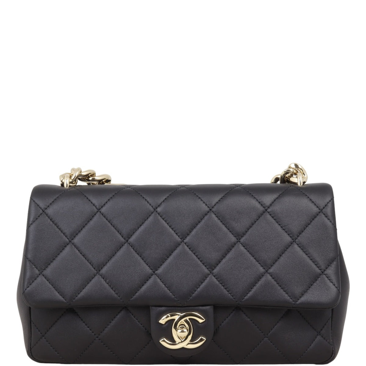 Chanel Elegant Plexi Double Bag Chain Flap Handbag