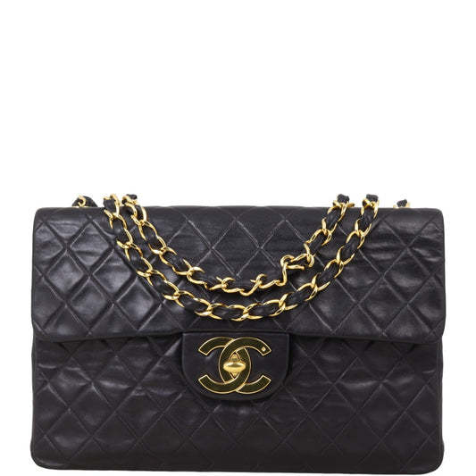 Chanel Maxi Jumbo XL Single Handbag Black Flap