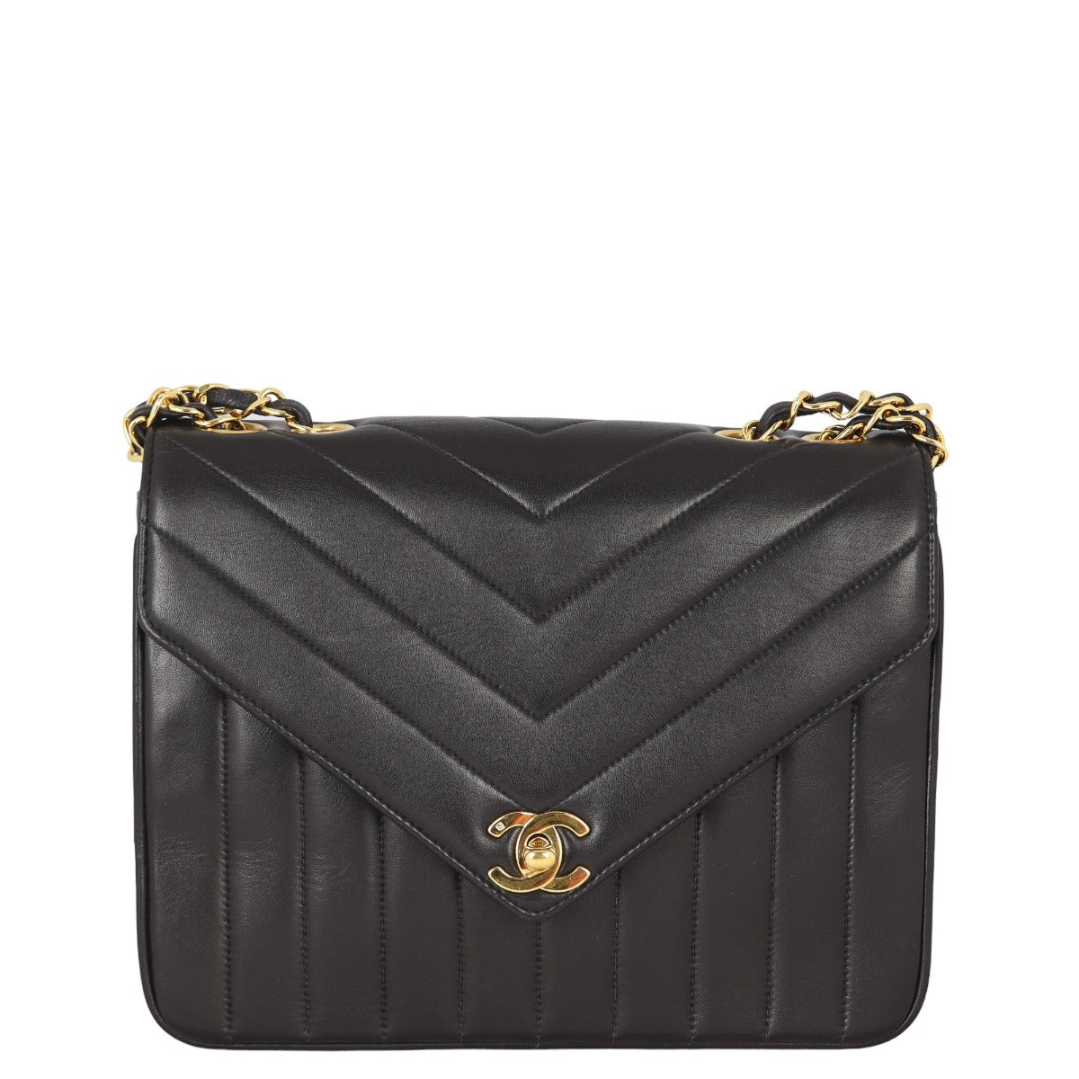 Chanel Chevron Single Bag Flap Handbag