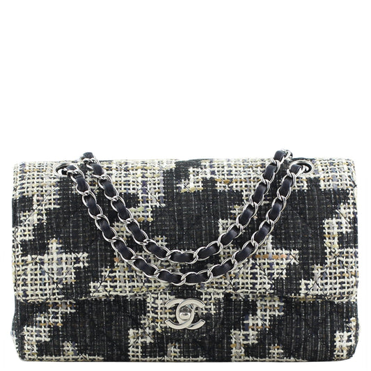 Chanel Classic Double Tweed Handbag Medium Flap