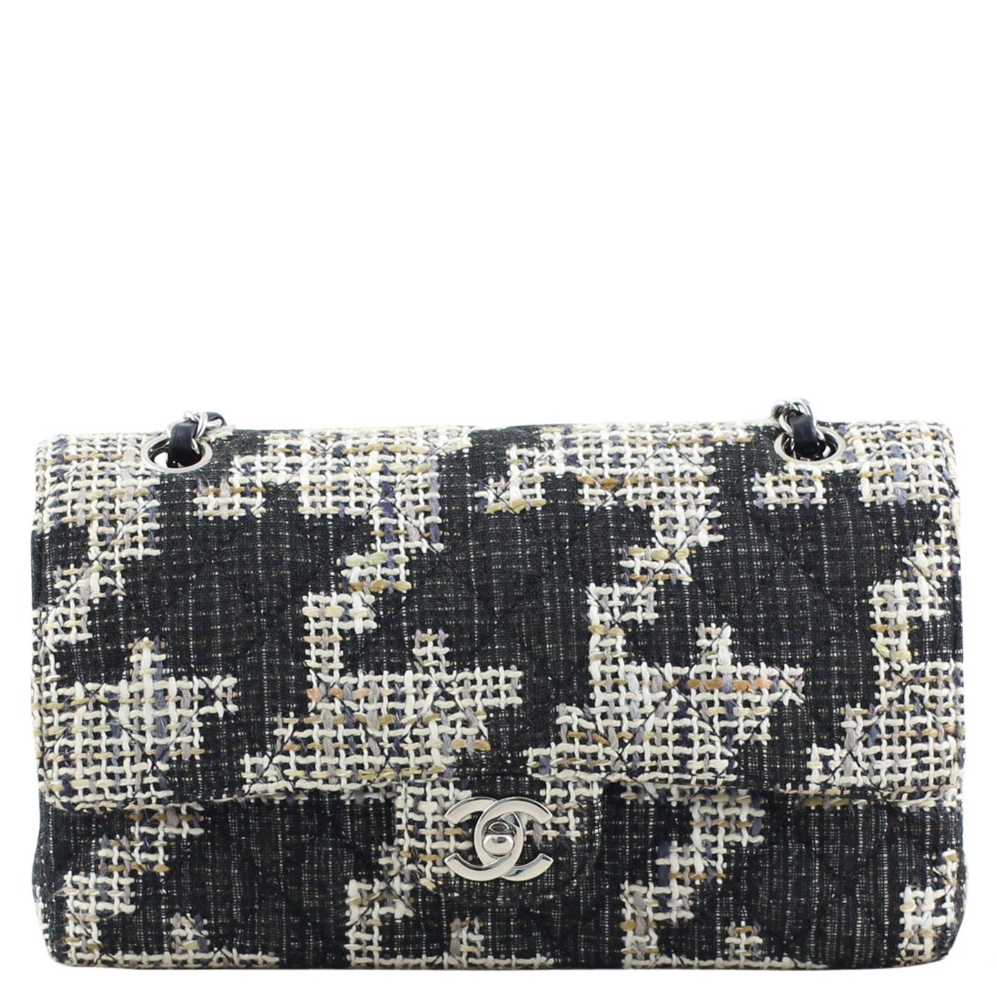 Chanel Classic Double Tweed Handbag Medium Flap
