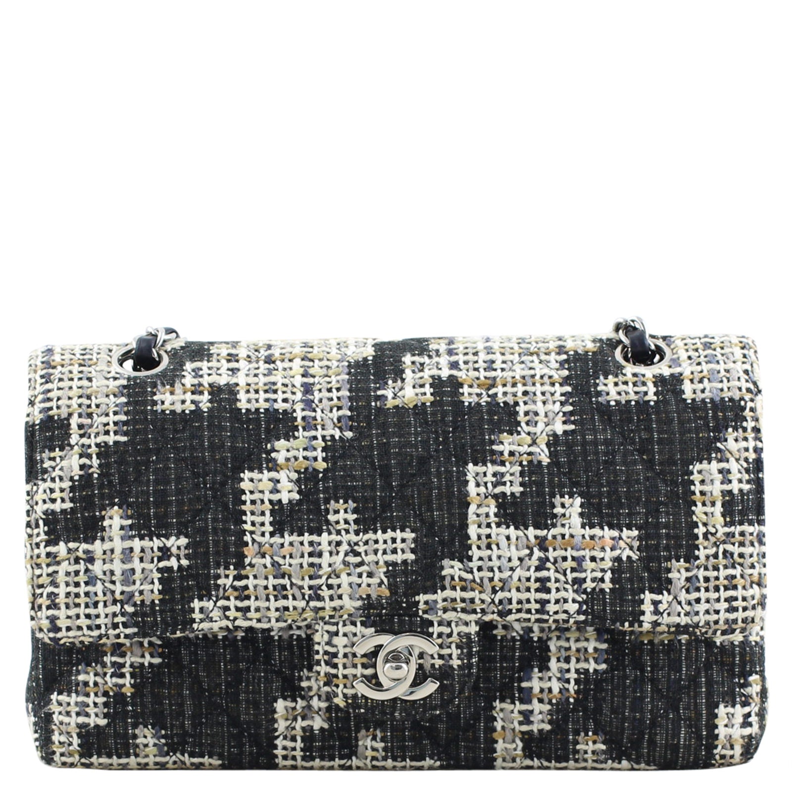 Chanel Classic Double Tweed Handbag Medium Flap