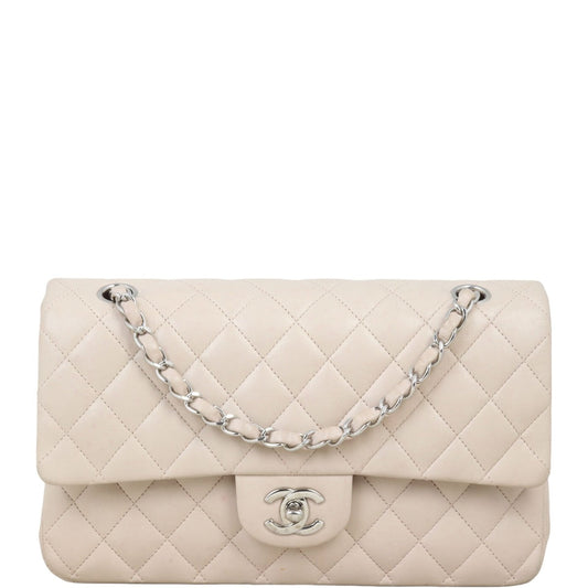 Chanel Classic Double Light Handbag Beige Medium
