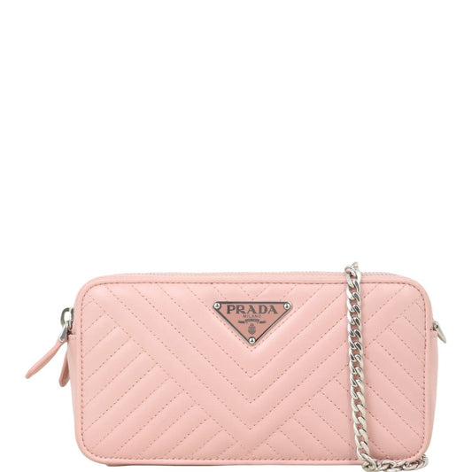 Prada Diagramme Nappa Shoulder Bag Mini Chain