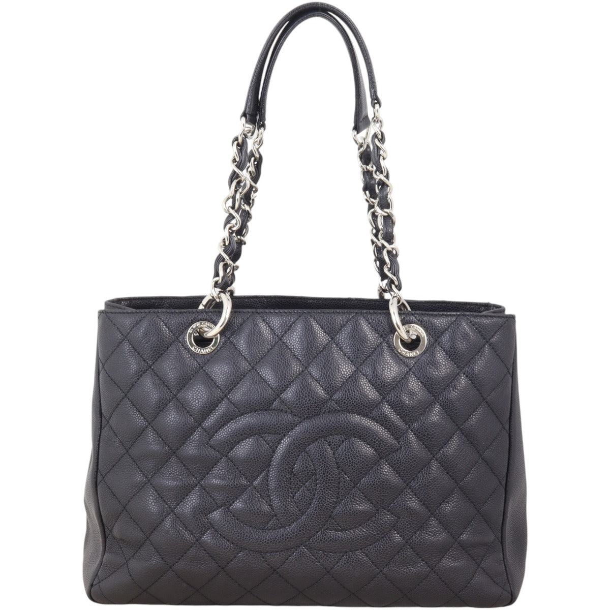Chanel Grand Shopping Tote Quilted Black Shoulder Bag