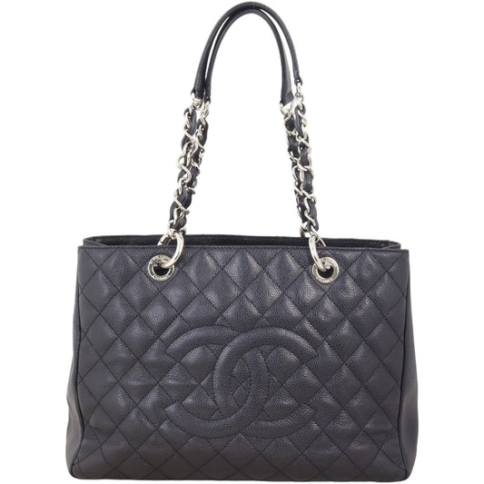 Chanel Grand Shopping Tote Quilted Black Shoulder Bag