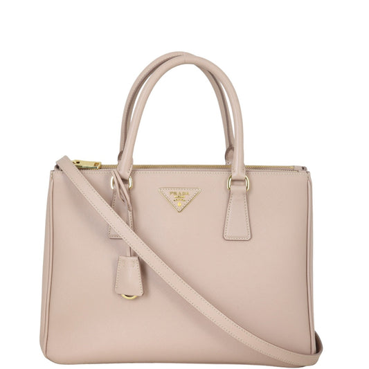 Prada Tote Bag Lux Galleria Double Tote 17 Saffiano Pink Medium