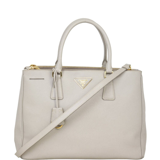 Prada Tote Bag Lux Galleria Double Tote 24 Saffiano Gray Medium