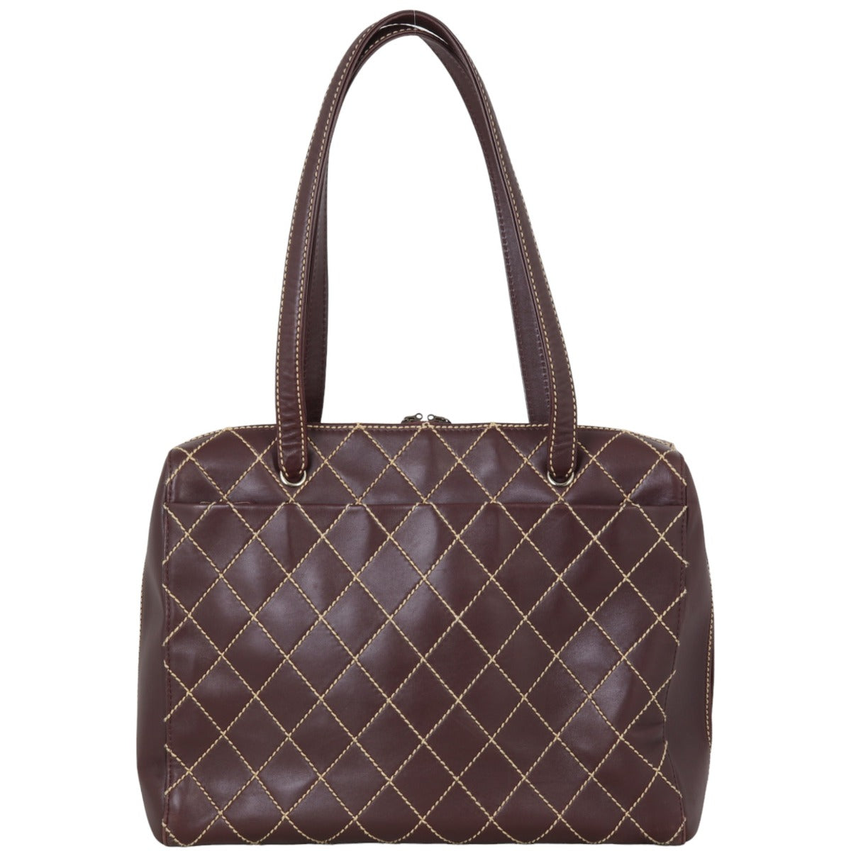 Chanel Surpique Zip Tote Brown Large Tote Bag