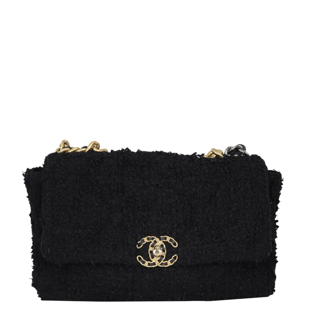 Chanel 19 Bag Tweed Black Large Handbag