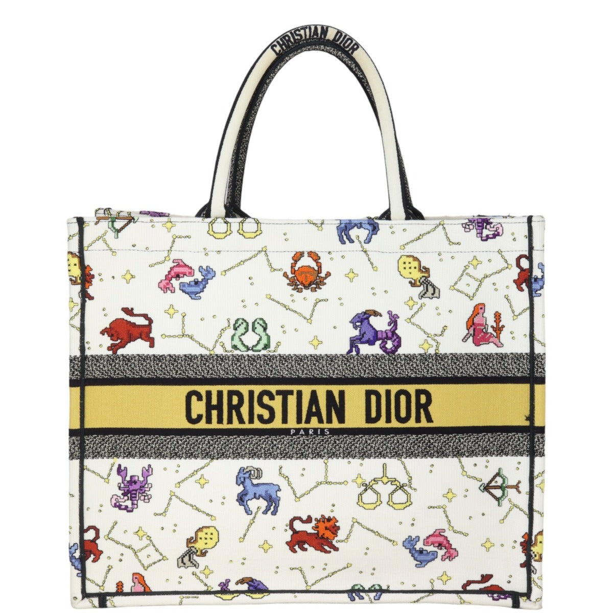 Dior Book Tote Pixel Zodiac Handbag Large Tote Bag