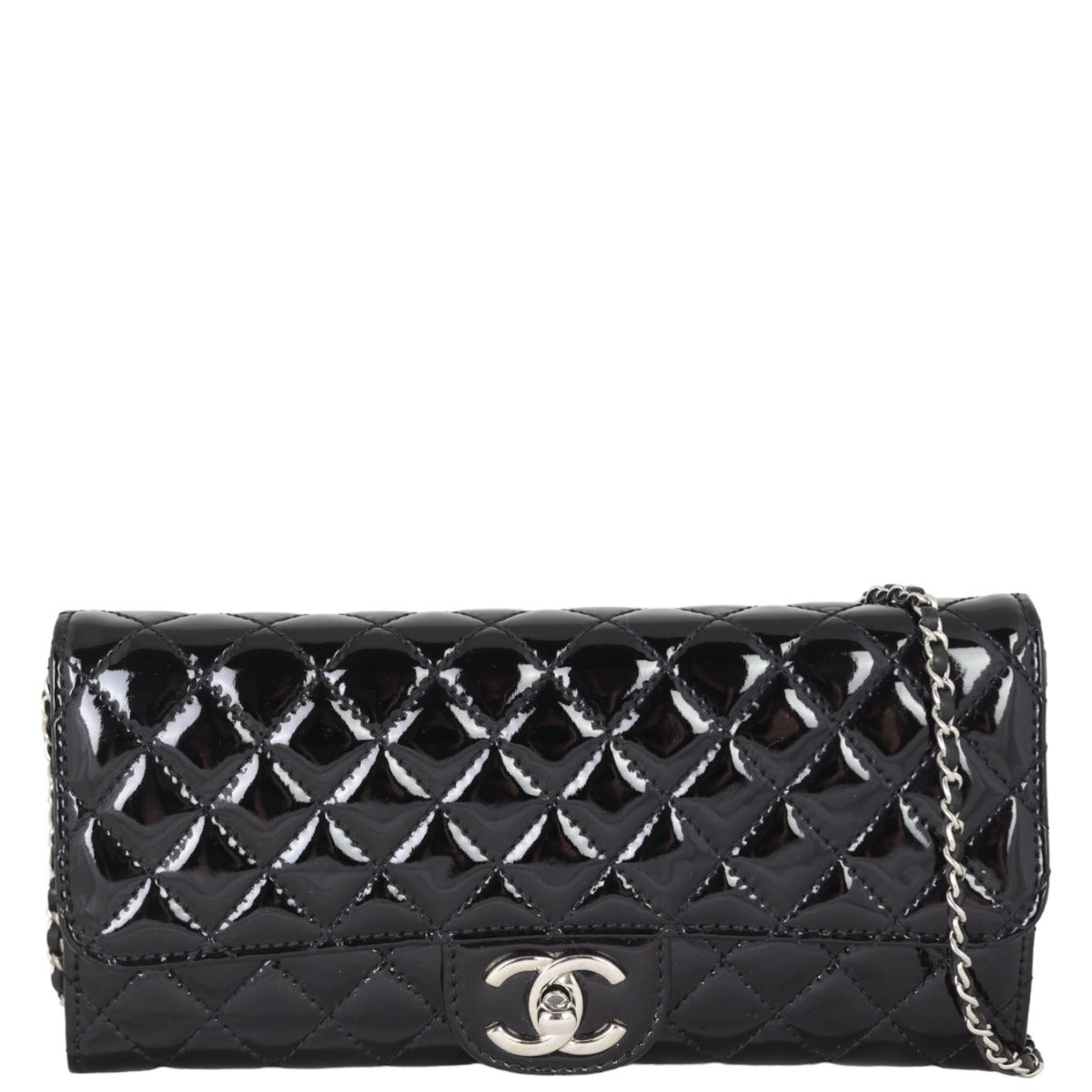 Chanel Wallet on Patent Handbag Black Chain