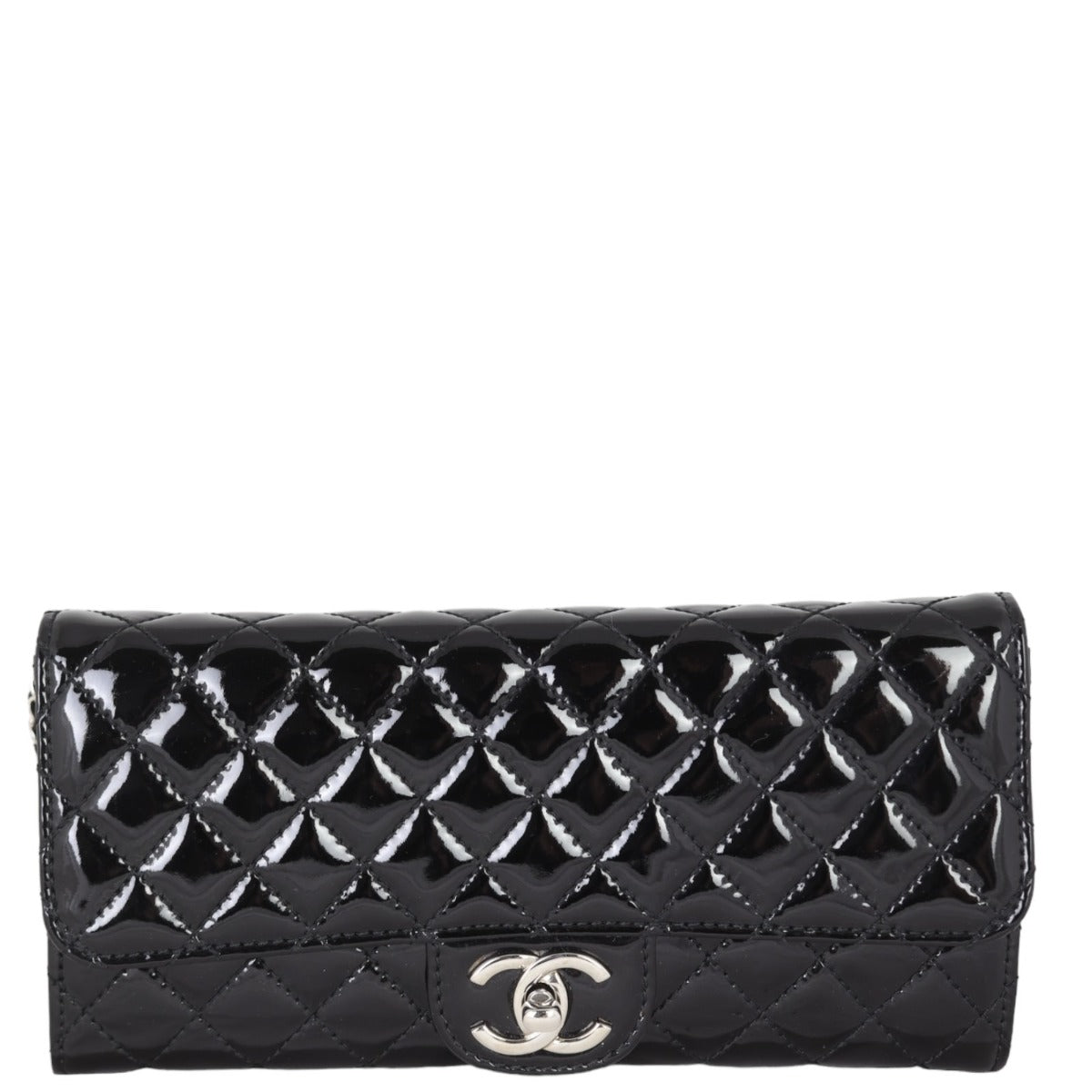 Chanel Wallet on Patent Handbag Black Chain