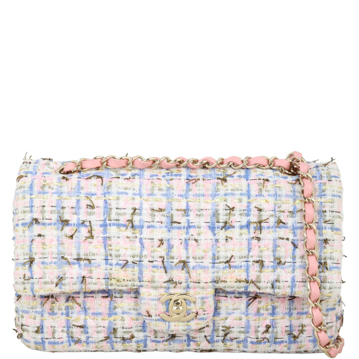 Chanel Classic Double Tweed Handbag Medium Flap Tweed Medium18062024