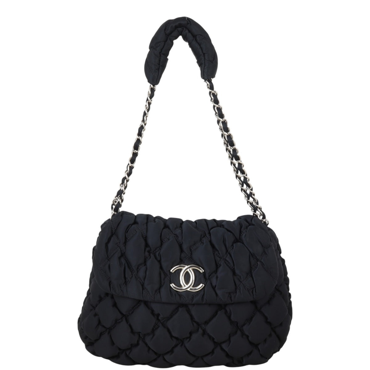 Chanel Bubble Quilt Flap Bag Nylon Quilted Shoulder Bag