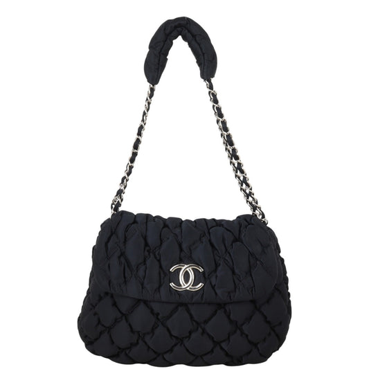 Chanel Bubble Quilt Flap Bag Nylon Quilted Shoulder Bag